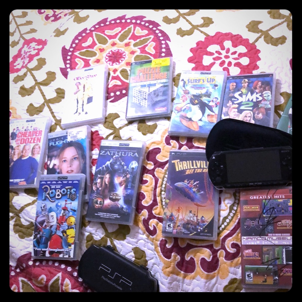 PSP with movies and games.
